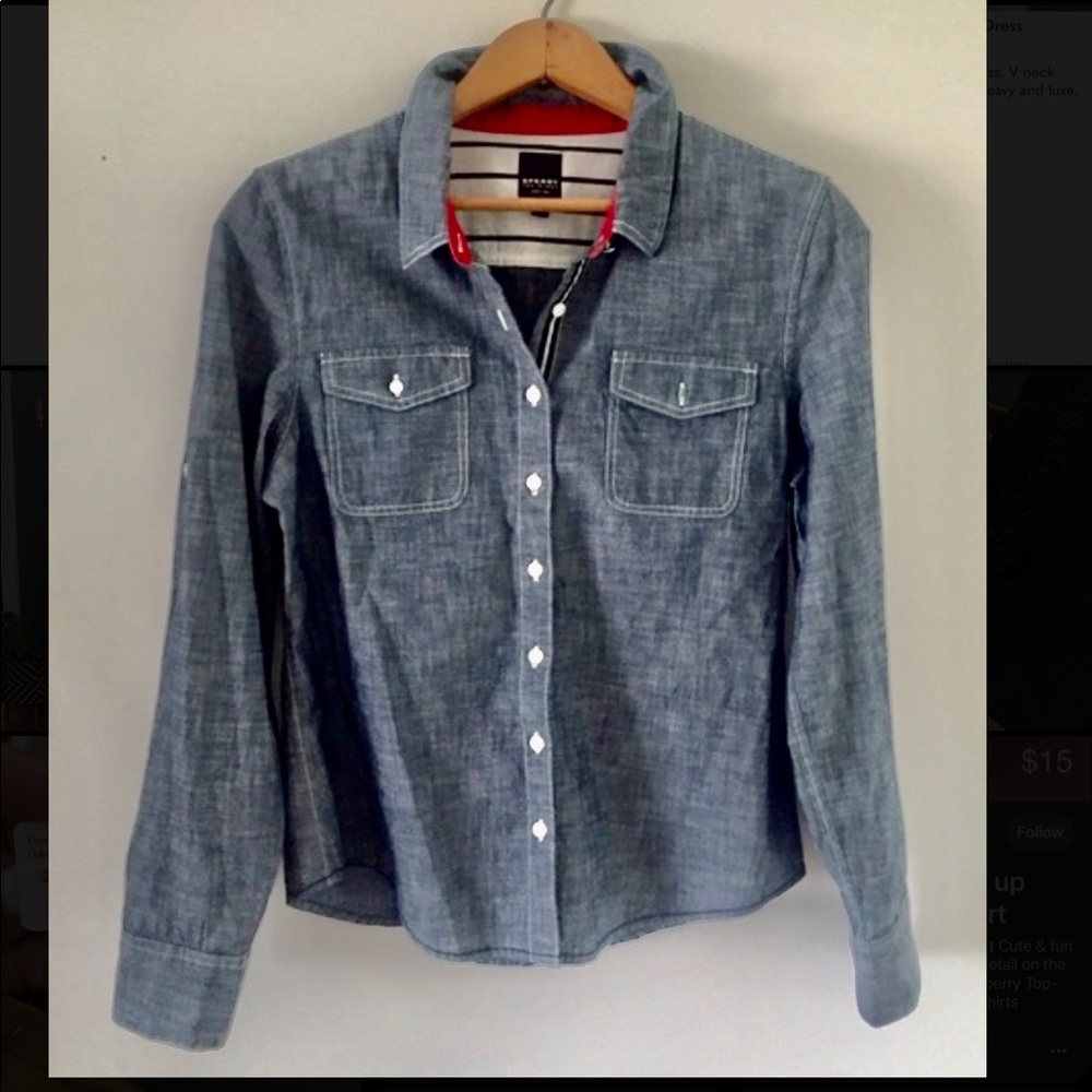 Sperry’s Button Down Chambray Shirt Sz L